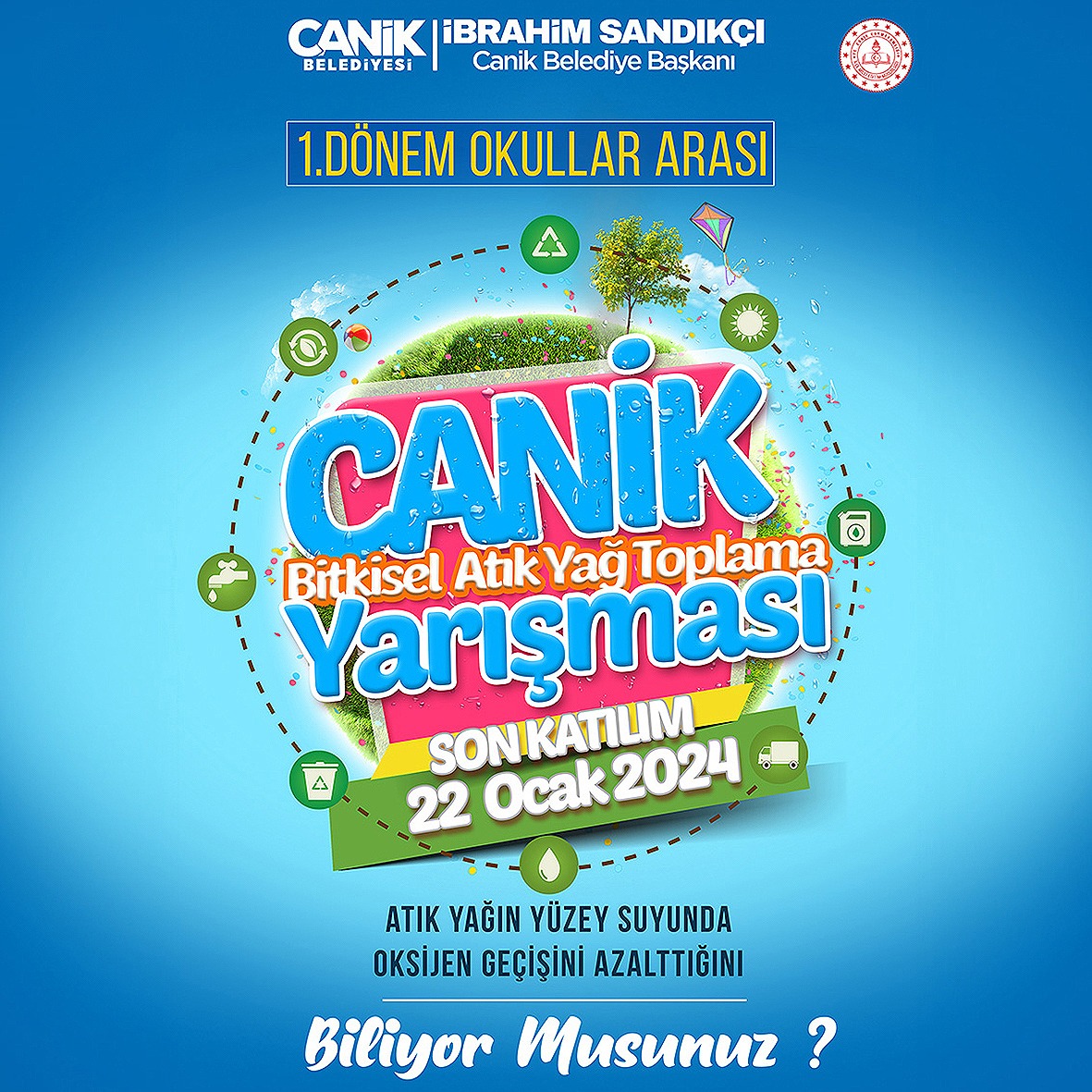 Canik’te Bitkisel Atık Yağ Toplayan Öğrencilere Ödül 